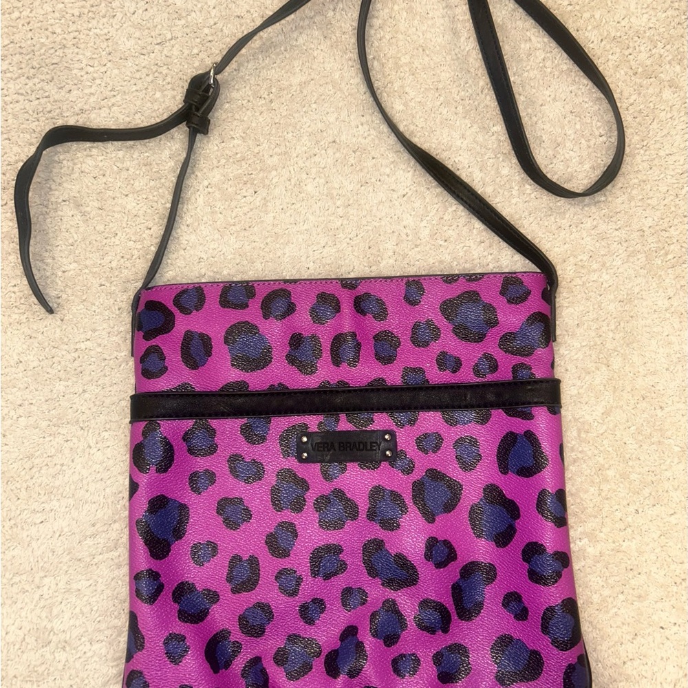Vera Bradley Purple Leopard Print Crossbody Bag